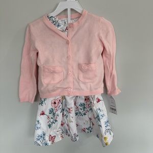 New with Tags Carters Outfit - 18m Sweater, Dress & Diaper Cover Shorts